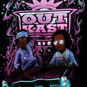 outkast car logo 1990s W M vintage tee - andre 3000 big boi hip hop hey ya fun